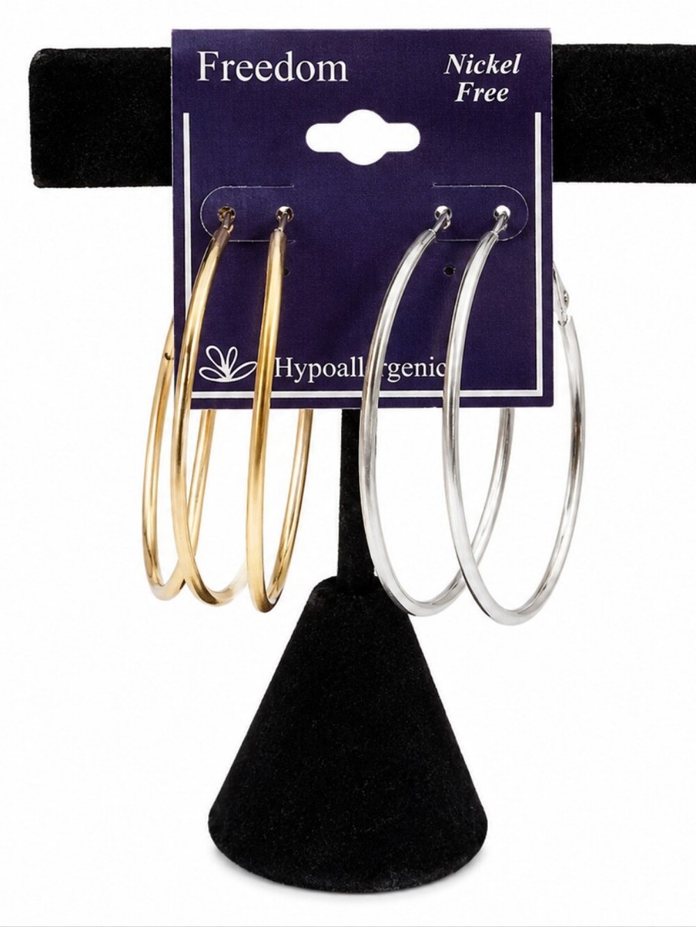Freedom Nickel Free Gold & Silver Tone Hoop Earrings Set NWT